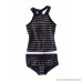 Women's Two Piece Halter Striped Tankini Set Sexy Backless Padding Swimwear Bathsuit Dark Blue B07F6CRQRR